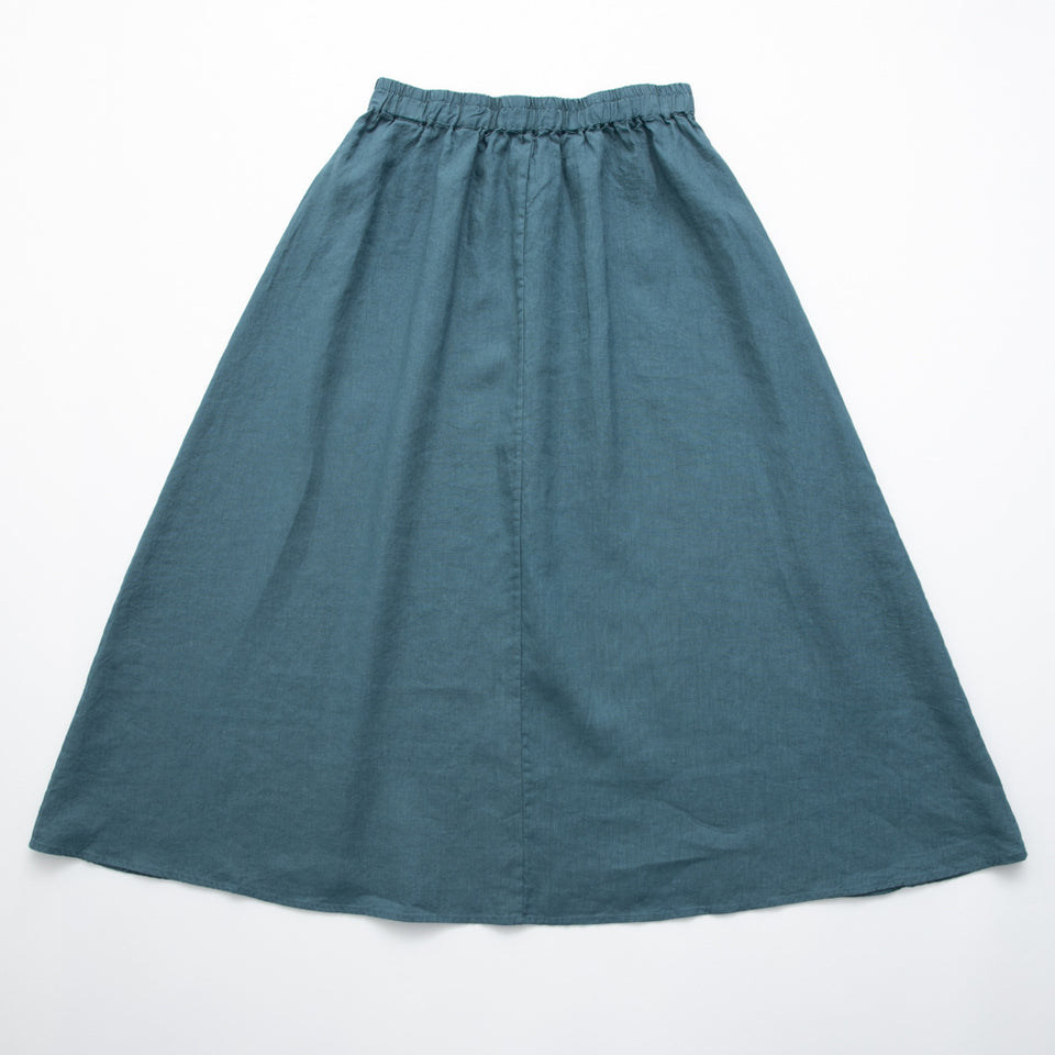 Plain linen long skirt