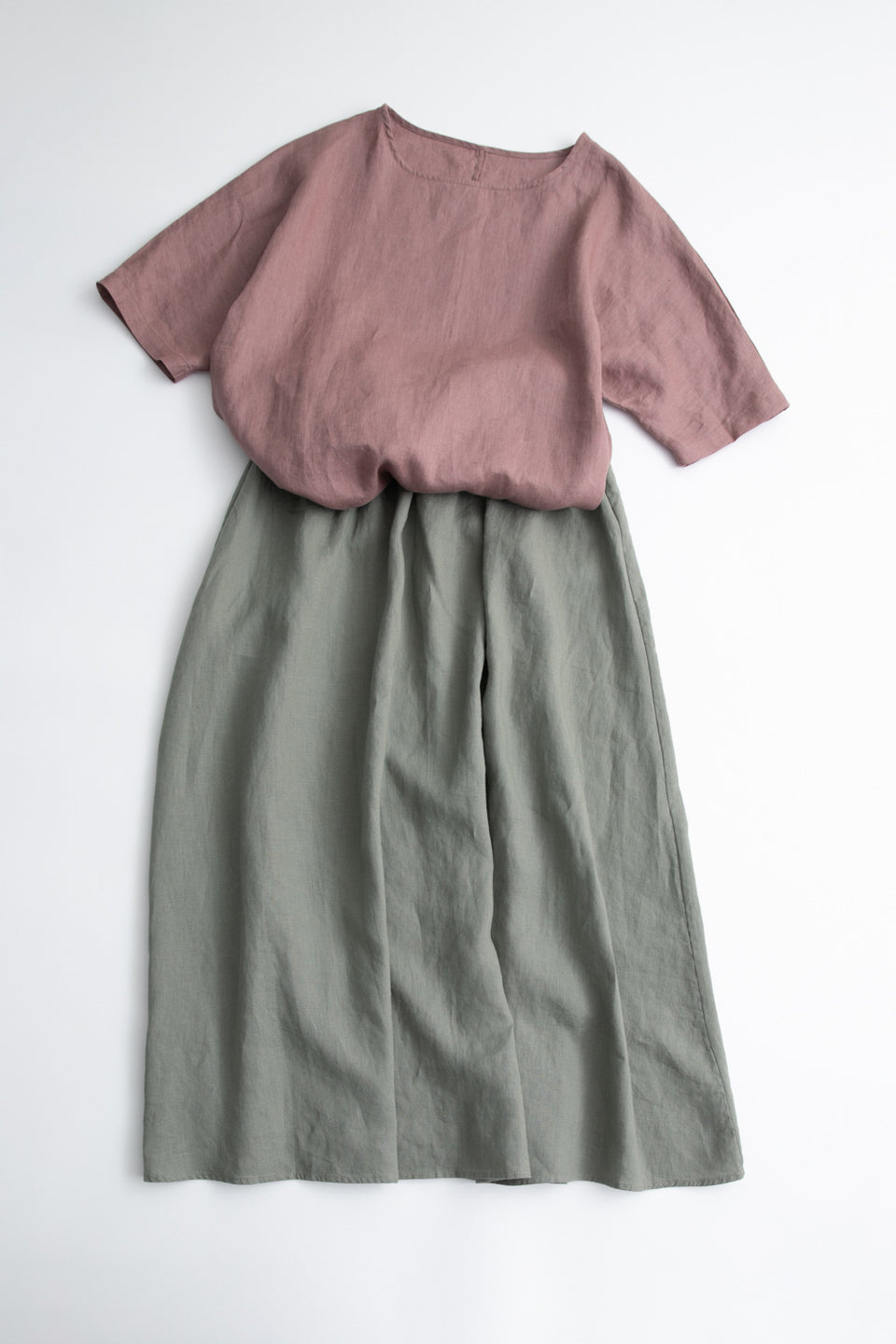 Plain linen long skirt