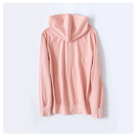 Pure cotton comfortable zip cardigan hooded sweatshirt set