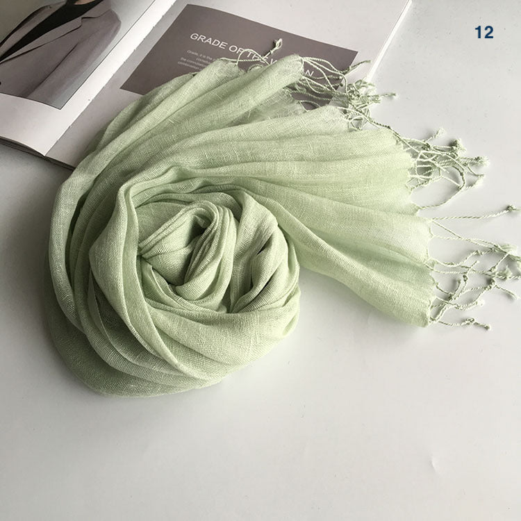 Pure linen thin candy colour scarf shawl