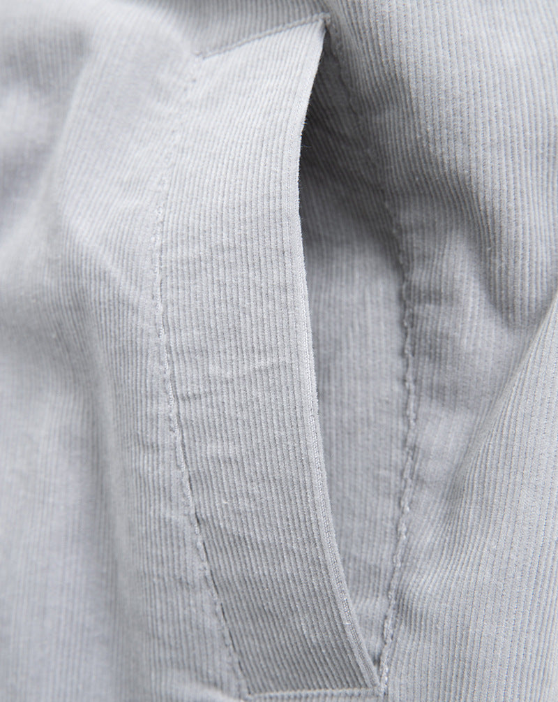 Washed Cotton Corduroy Loose Fit Raglan Sleeve Long Coat