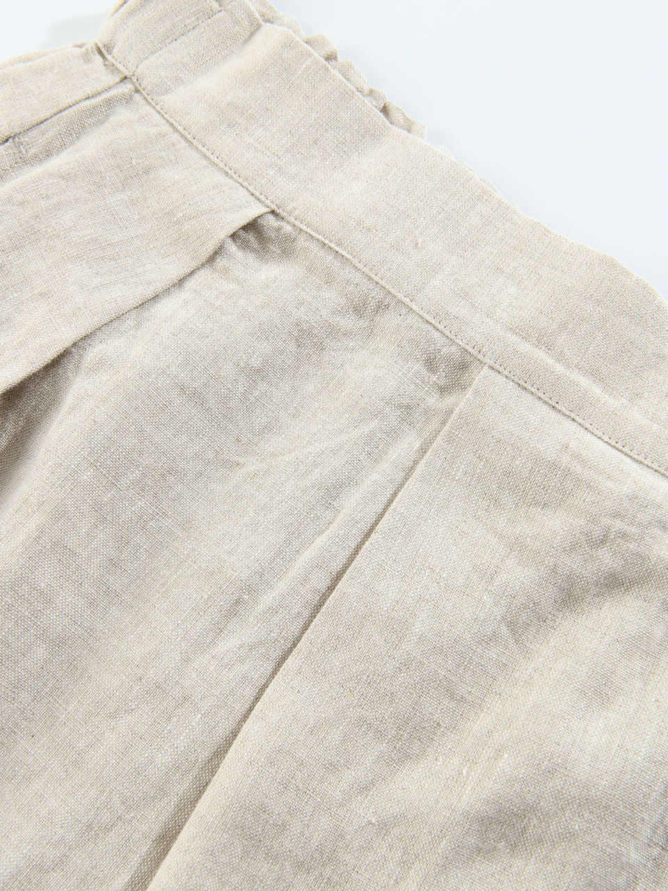 Versatile Basic Pure Linen Half Elastic Waist Umbrella Skirt