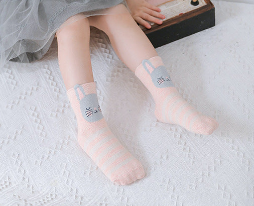 Gift box! cotton cartoon colourful socks set 4 pairs baby 1-3 years
